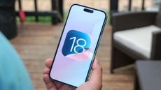 iOS 18 logo on an iPhone 15 Pro